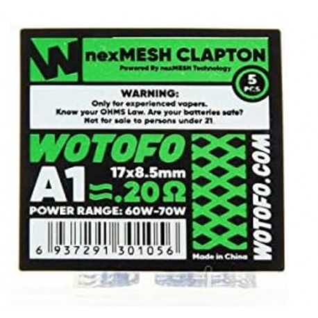 Wotofo NexMESH Clapton A1 0.2 ohms Wotofo Pack 5 un